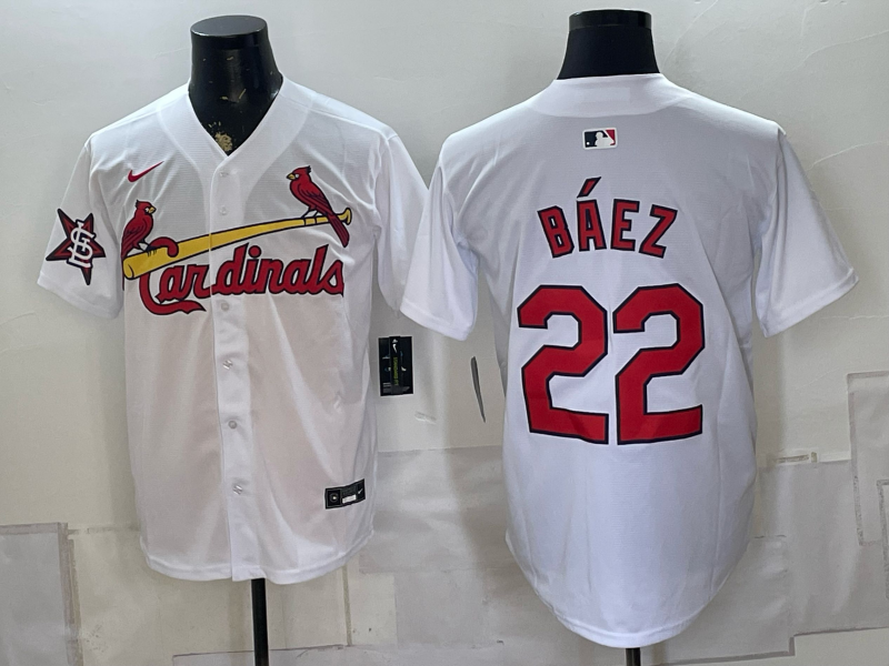Men 2026 St.Louis Cardinals #22 Baez white Nike MLB Jersey 0823002->st.louis cardinals->MLB Jersey